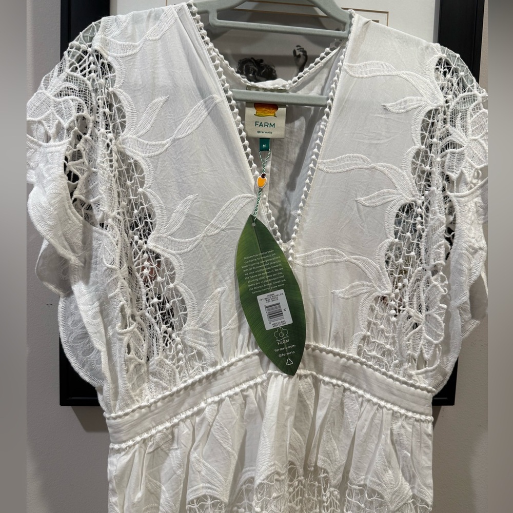 NWT FARM RIO Off White Richelieu Midi Dress - Picture 4 of 6